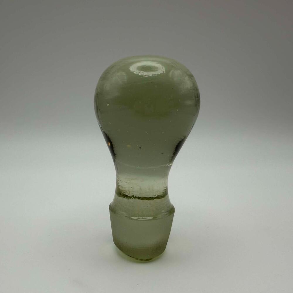 Vintage Tinted Clear Glass Decanter Bottle Stopper Bulbous Round Shape